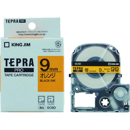 【あす楽対応・送料無料】キングジム　テプラPROテ−プカ−トリッジ　カラータイプ（オレンジに黒文字）