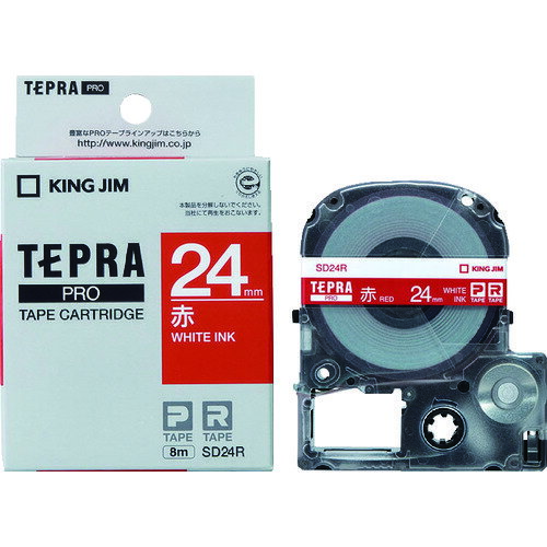 【あす楽対応・送料無料】キングジム テプラPROテ−プカ−トリッジ 幅24mm 赤