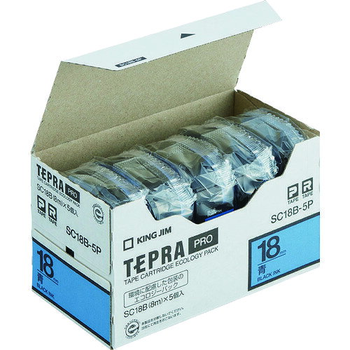 【あす楽対応・送料無料】キングジム　PROテ−プエコパックカラ−ラベル（青）　（5個入）