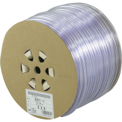 【あす楽対応・送料無料】サンヨー　透明ホース6×8　100mドラム巻