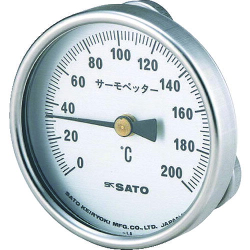 【あす楽対応・送料無料】佐藤 バイメタル式表面温度計 サーモペッター 0〜400℃ (2340−40)