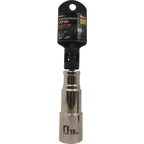 MUSTTOOL　インパクトドライバーソケット　19mm　12角　ID19−12K JAN：4976463197495 メーカー：（株）イチネンアクセス　ツール事業部 / ブランド：MUSTTOOL / 原産国：台湾 特長 ●36V・40Vのインパクトドライバー対応です。●ソケット単体での使用も可能ですが、専用の落下防止アダプター（RSA-18BL・RSA-40BL）と合わせて使用することで、軸折れによる落下を防ぐことが出来ます。●落下アダプター「RSA-18BL」、「RSA-40BL」に適合しています。（19740〜19743を除く） 用途 ●建築現場、型枠組立、大工作業、設備作業、自動車整備など、あらゆる場面に。 仕様 ●対辺寸法(mm)：19●軸寸法(mm)：6.35●全長(mm)：106●対辺形状：12角●タイプ：12角●摘要：40V対応●適用：40V対応 材質／仕上 ●クロムバナジウム鋼