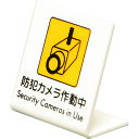 【あす楽対応・送料無料】光 L型ピクトサイン 防犯カメラ作動中