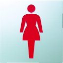 【あす楽対応・送料無料】光 ステンレスサイン女マーク70×70×0.8mm