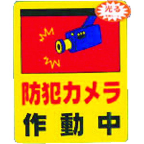 【あす楽対応・送料無料】光　防犯カメラ作動中0．2×80×100