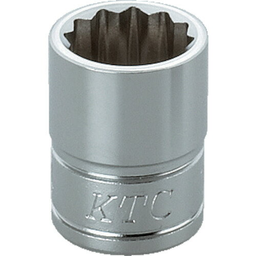 KTC　9．5sq．ソケット（十二角）09mmJAN：4989433129716メーカー：京都機械工具（株） / ブランド：KTC / 原産国：日本特長●口径部と差込角に応力の集中を防ぐことでボルト・ナットのエッジを傷めにくくし、より確実な締め付け・緩め作業が行えるパワーフィット形状を採用しました。●従来品に比べ全長が短いコンパクト設計で、狭い場所での作業も容易なスタンダードタイプです。●ボルト・ナットに差し込みやすい12角タイプです。用途●ボルト・ナットの着脱作業。仕様●差込角(mm)：9.5●対辺寸法(mm)：9●全長(mm)：22●対辺形状：12角●対辺(mm)：9材質／仕上●特殊工具鋼