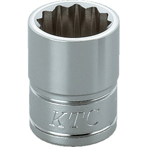 KTC　9．5sq．ソケット（十二角）　対辺寸法19mm　差込角9．5mm　全長27mmJAN：4989433129815メーカー：京都機械工具（株） / ブランド：KTC / 原産国：日本特長●口径部と差込角に応力の集中を防ぐことでボルト・ナットのエッジを傷めにくくし、より確実な締め付け・緩め作業が行えるパワーフィット形状を採用しました。●従来品に比べ全長が短いコンパクト設計で、狭い場所での作業も容易なスタンダードタイプです。●ボルト・ナットに差し込みやすい12角タイプです。用途●ボルト・ナットの着脱作業。仕様●差込角(mm)：9.5●対辺寸法(mm)：19●全長(mm)：27●対辺形状：12角●対辺(mm)：19材質／仕上●特殊工具鋼