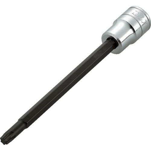 KTC　9．5sq．ロングT型トルクスビットソケットT40JAN：4989433148403メーカー：京都機械工具（株） / ブランド：KTC / 原産国：日本特長●ビット部は差込式で、交換が可能です。●差込角側は応力の集中を防ぐパワーフィット形状を採用しています。●ロングタイプです。仕様●呼びNo.：T40●先端寸法(mm)：6.60●差込角(mm)：9.5●全長(mm)：128●タイプ：ロング材質／仕上●特殊工具鋼
