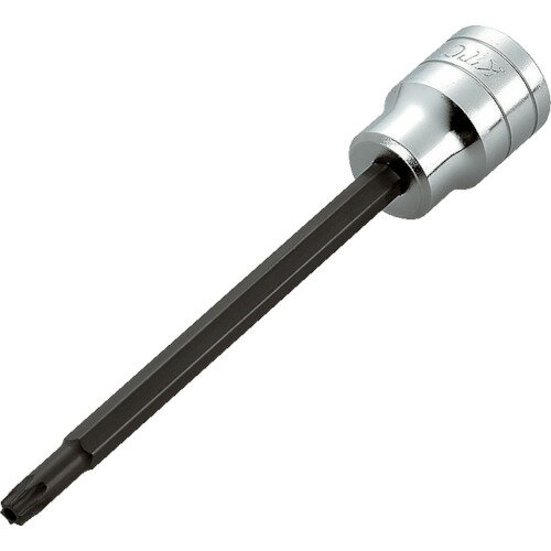 KTC　12．7sq．ロングT型いじり止めトルクスビットソケットT45JAN：4989433149462メーカー：京都機械工具（株） / ブランド：KTC / 原産国：日本特長●ビット部は差込式で、交換が可能です。●T型いじり止め形状・ロングタイプです。●差込角側は応力の集中を防ぐパワーフィット形状を採用しています。●自動車のエアバッグや携帯電話、コンピュータ内部などに使用されている「T形いじり止めトルクス［［R下］］ねじ」に対応しています。仕様●呼びNo.：T45●先端寸法(mm)：7.77●差込角(mm)：12.7●全長(mm)：132●タイプ：ロング材質／仕上●特殊工具鋼