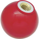 【あす楽対応・送料無料】TRUSCO 樹脂製握り玉 芯金付 赤 Φ25XM6mm