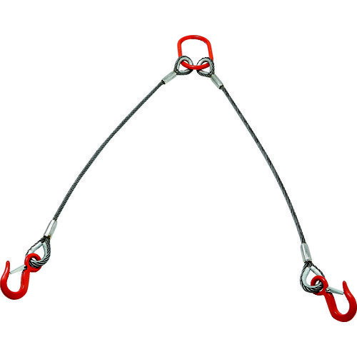 【あす楽対応・送料無料】TRUSCO　2本吊りアルミロックスリング　フック付き　6mmX1m