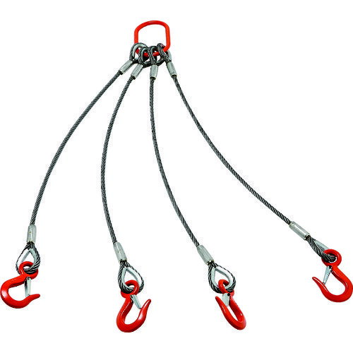【あす楽対応・送料無料】TRUSCO　4本吊りアルミロックスリング　フック付き　9mmX2m