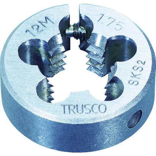 【あす楽対応・送料無料】TRUSCO　丸ダイス　25径　M3×0．5　（SKS）