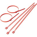 【あす楽対応・送料無料】TRUSCO カラーインラインケーブルタイ赤9.0×391最大117 100本入(2)