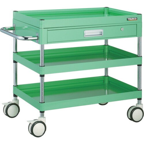 【あす楽対応・送料無料】TRUSCO　ファルコンワゴン　薄型1段引出付　600X400　U双輪　W色