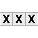 【あす楽対応・送料無料】TRUSCO アルファベットステッカー 50×50 「X」 透明地/黒文字 3枚入