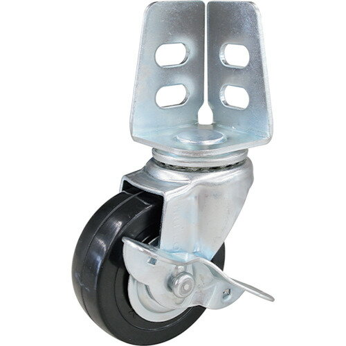 【あす楽対応・送料無料】TRUSCO　アングル式ゴムキャスター　自在S付き　Φ75