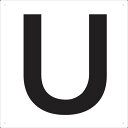【あす楽対応・送料無料】TRUSCO 表示板 アルファベット「U」 420X420