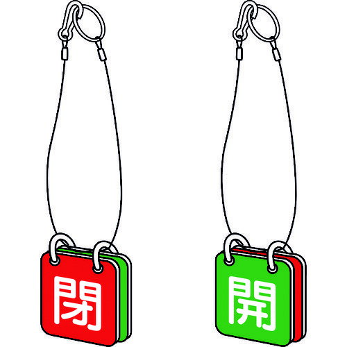 【あす楽対応・送料無料】TRUSCO　バルブ開閉表示板両面用　ロープ付　65角　エコユニボード