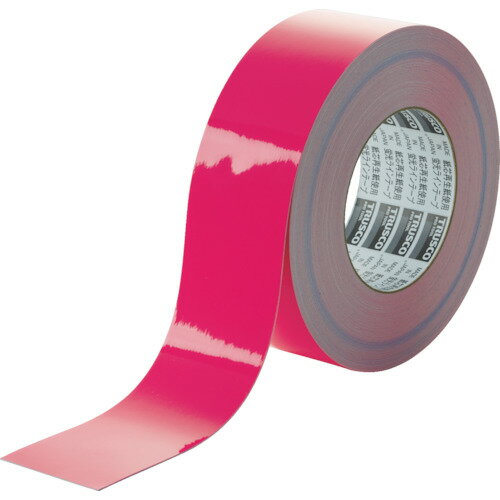 特長●鮮やかな蛍光色のラインテープです。●照明によって蛍光を発し鮮明に見えるため、強い注意喚起が必要な場所に最適です。●粘着力が強力ではがれにくくなっています。●看板などの文字などにも使用可能です。用途●屋内用。●工場、駐車場、病院などの構内区画ライン標示。●屋内の表示ライン用●室内の通路や区画ラインの表示に●階段などの段差部分の注意喚起に●鮮やかで見やすく目印にも最適。●看板などの文字に使用も可能。仕様●色：ピンク●幅(mm)：50●長さ(m)：33●厚さ(mm)：0.16仕様2●粘着力：17N/25mm●引張強度：36N/10mm●切断にはカッターが必要材質／仕上●基材：ポリ塩化ビニール●粘着剤：アクリル系セット内容／付属品注意