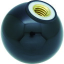 【あす楽対応・送料無料】TRUSCO 樹脂製握り玉 金具付黒 20XM5mm (20個入)