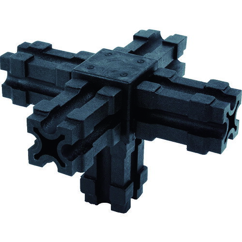 TRUSCO　25mmアルミフレーム用ジョイント　5方向JAN：4989999454680メーカー：トラスコ中山（株） / ブランド：TRUSCO / 原産国：日本特長●25角アルミフレーム用のジョイント部材です。●打ち込み式で樹脂を削りながらはめ込みます。用途●オリジナルサイズの棚・間仕切りなどの製作に。仕様●幅(mm)：59●奥行(mm)：93●高さ(mm)：93●摘要：5方向M8ボルト穴なし仕様（詳細）●25mm角アルミフレーム用材質／仕上●66ナイロンご注意●提供不可：chemSHERPA、ミルシート