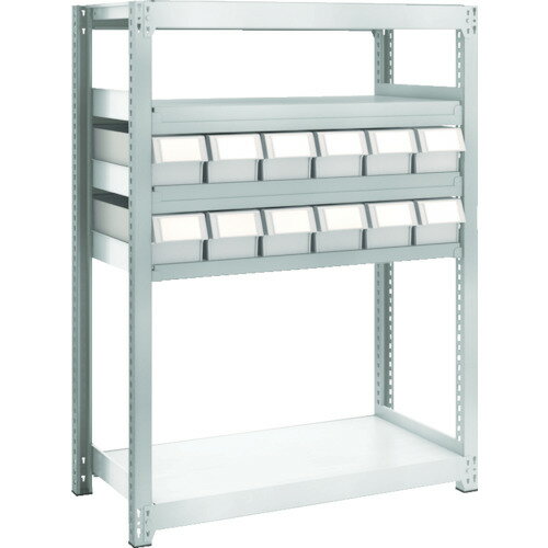 【あす楽対応・送料無料】TRUSCO　M2型軽中量棚　H1200　樹脂NG引出付　小X12