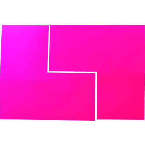 【あす楽対応・送料無料】TRUSCO　蛍光L字シール　ピンク　1シート2枚入　50x100x100