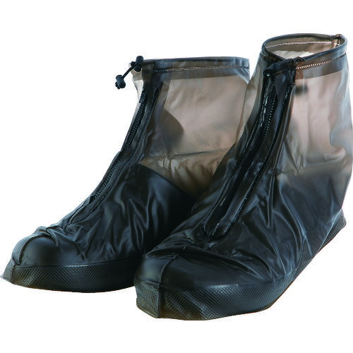 Rain Wear - 【あす楽対応・送料無料】TRUSCO　レインシューズカバー　ジッパー付　Sサイズ（22．5〜24．0）　黒
