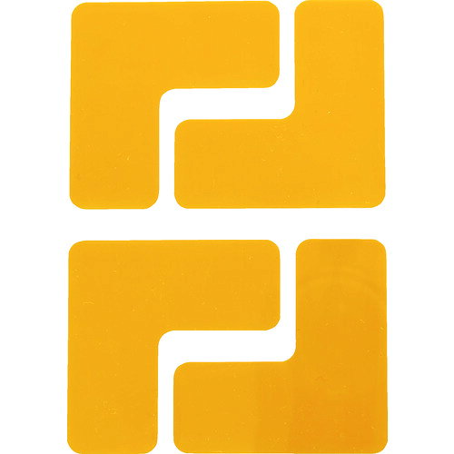 【あす楽対応・送料無料】TRUSCO　耐久フロアサインズL型　Sサイズ　黄4枚（1シート）
