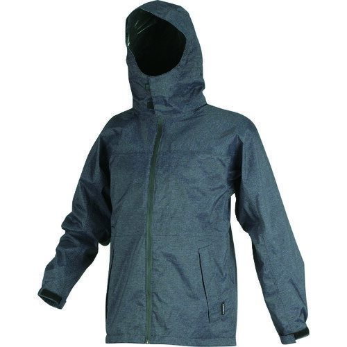 Rain Wear - 【あす楽対応・送料無料】TRUSCO　フードが回るストレッチレインスーツ　ツバつき　メランジネイビー　S