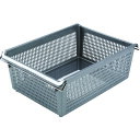 【あす楽対応・送料無料】TRUSCO スタックトレーハンドル付 A4深型 グレー(3)