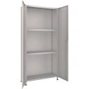 【あす楽対応・送料無料】TRUSCO 軽量棚両開扉付 875X300XH1800 天地4段 ネオグレー