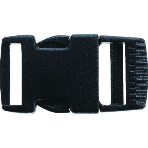 TRUSCO　樹脂製バックル　38mm幅用　10個入JAN：4989999803549メーカー：トラスコ中山（株） / ブランド：TRUSCO / 原産国：台湾特長●平ベルト用の樹脂製金具です。●平ベルトの固定・長さ調整・連結が可能です。用途●鞄やリュックなどのベルトの結束に便利です。仕様●色：黒●横(mm)：71.7●縦(mm)：46.3●適合ベルト幅(mm)：38材質／仕上●ポリアセタール（POM）ご注意●ご使用にあたっては別途対応するベルト、縫製が必要です。