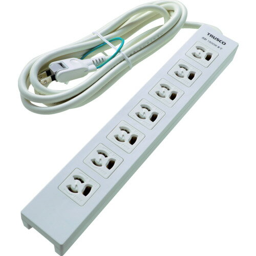 【あす楽対応・送料無料】TRUSCO　電源タップ　3P抜け止め7個口　3M　アース／マグネット付