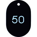 【あす楽対応・送料無料】TRUSCO 番号入小判札 大 60X40 26〜50 黒