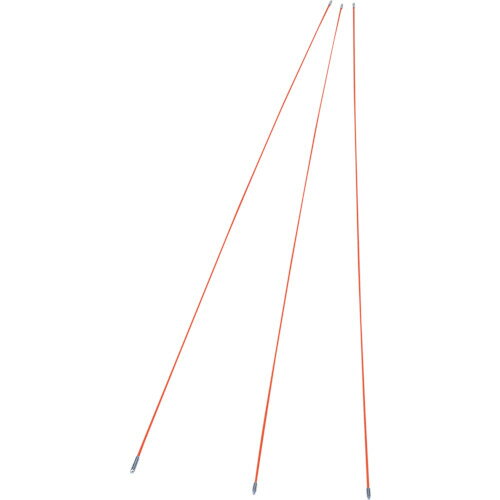 特長●さまざまな作業現場に柔軟に対応、必要な長さだけを継ぎ足して手軽で便利です。●細くて腰が強いFRPロッドで直進性抜群です。●ポリエチレン被覆でスムーズなすべりです。用途●中空壁、天井裏、OAフロアなどの配線作業に。仕様●色：オレンジ●ロッド長さ(m)：1●ロッド径(mm)：4.0●ロッド数(本)：3仕様2材質／仕上●ポリエチレン被膜セット内容／付属品注意