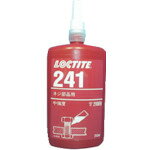 ロックタイト　ネジロック剤　241　250ml JAN：6902545309171 メーカー：ヘンケルジャパン（株）ACM事業部 / ブランド：ロックタイト / 原産国：中国 特長 ●ねじや軸などの金属部品のすき間に入り空気が遮断されると硬化します。（空気にふれているときは硬化しません）●1液性のため作業の簡略化や時間の短縮など作業性の能率が図れると同時に大幅なコストダウンにも貢献します。 用途 ●ねじゆるみ止め・シール。 仕様 ●色：青●容量(ml)：250●粘度(mPa・s)：110〜150●取り外し可否：可●使用温度範囲(℃)：-55〜150●推奨硬化促進剤：7471、7649●適合用途：中強度取りはずし可能(ねじ用)M12以下のロックとシールに適します。耐振動・耐衝撃性良好で取り外しもできます。 仕様（詳細） ●嫌気性●中強度(取りはずし可能) 材質／仕上 ●主成分:合成樹脂
