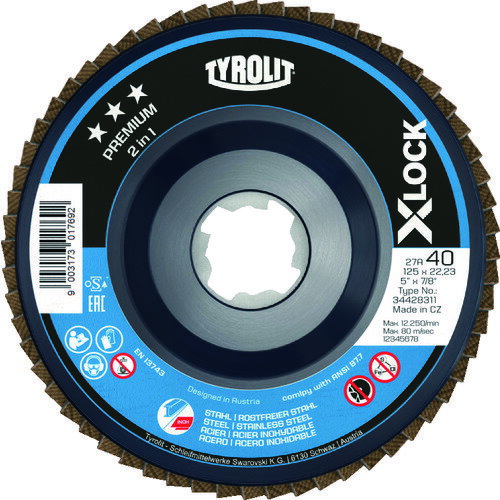 【あす楽対応・送料無料】TYROLIT　X−LОCKフラップディスク　プレミアムタイプ　125mm 10枚セット