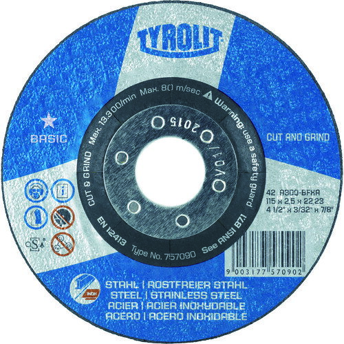 【あす楽対応・送料無料】TYROLIT　切断研削砥石　C＆G　178mm　＃30