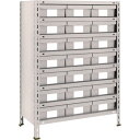 【あす楽対応・送料無料】TRUSCO 軽量棚 875X450X1200 樹脂引出NG 大X21 ネオグレー