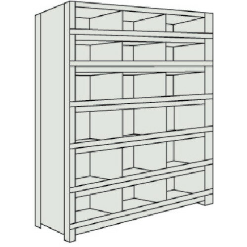 【あす楽対応・送料無料】TRUSCO　軽量棚　縦仕切前当付　875X300X1500　3列6段　ネオグレー