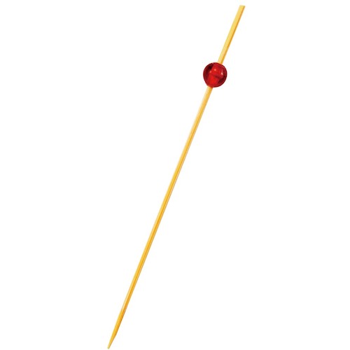EBM　竹製　ビーズピックス　7cm　レッド（50本入）09486　(1534110)