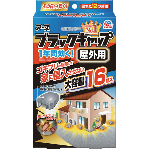 アース　ブラックキャップ　屋外用　16個入　(152916)