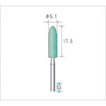 ナカニシ　軸付砥石　10本入　砲弾型　φ5．1×17．5×軸φ2．34　GC　＃150　(42114)