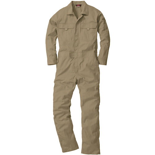 【特長】●使いやすい定番T／Cソフトツイル素材を使用したカラーつなぎです。●アコーディオンプリーツで動きやすいです。【仕様】●色：ライトブラウン●サイズ：M【材質／仕上】●ポリエステル65％●綿35％