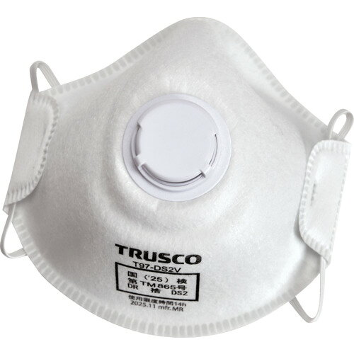 TRUSCO　高密着　使い捨て式防じんマスク　DS2　排気弁つき（10枚入）　(T97-DS2V)
