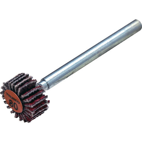 TRUSCO　セラミックフラップホイール　軸径3mm　＃80　外径10×幅5×軸長30　（10個入）　(TCF1005-CE-80)