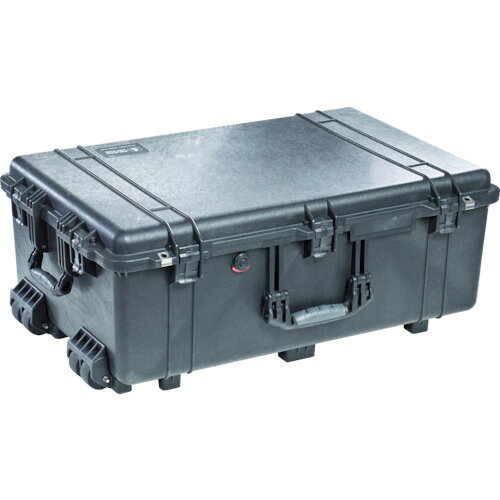 PELICAN　ラージケース　1650　（フォームなし）黒　781×520×295 JAN：19428087623 メーカー：PELICAN　PRODUCTS社 / ブランド：PELICAN / 原産国：アメリカ 特長 ●ペリカンケースは高い気密性・防水性と耐衝撃性、耐圧性、防じん性を兼ね備えた、タフボディーのツールケースです。●過酷な環境を耐えうる、世界で最もタフなケースとして世界各国の官公庁、警察、軍隊で正式採用され、多くのプロフェッショナルに信頼されています。●産業界においても、精密機器の搬送・運搬用に広く用いられています。●大型のキューブタイプのプロテクターツールケースです。●ケース内部と外部との圧力差を自動的に調整するバルブにより、気圧変化のある環境でもケースの開閉を支障なく行えます。 用途 ●各種精密機器などの安全な運搬、保管に。●大型の精密機器の運搬・保管に。 仕様 ●色：黒●外形寸法(mm)間口：802●外形寸法(mm)奥行：520●外形寸法(mm)高さ：316●有効内寸(mm)間口：725●有効内寸(mm)奥行：445●有効内寸(mm)高さ：270●タイプ：ウレタンフォームなし●底の深さ(mm)：219●フタの深さ(mm)：47●使用温度(℃)：−40〜99 仕様（詳細） ●外寸(間口×奥行×高さ)：802×520×316mm●有効内寸(間口×奥行×高さ)：725×445×271mm●キャスター付●伸縮ハンドル付●南京錠取付穴径：8.0mm(南京錠別売)●ブロックウレタンフォームなし●ツインリブ構造●自動気圧調整バルブ●保護等級：IP67 材質／仕上 ●本体:耐衝撃性樹脂（コポリマーポリプロピレン） ご注意●NF型番にはブロックウレタンフォームは付属しません。