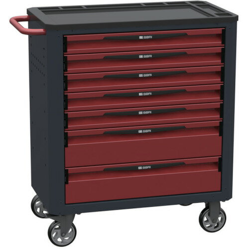 SORI　キャビネットワゴン　8000　7段　赤　800X450X950